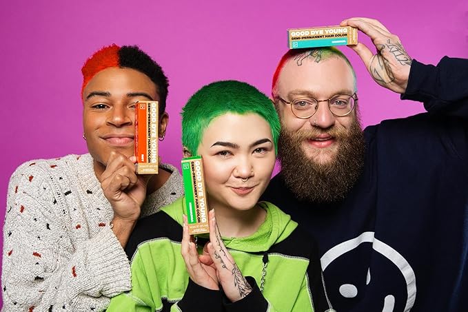 Good Dye Young Streaks and Strands Semi-Permanent Hair Color (Kowabunga) - UV Protective, Conditioning, PPD-Free, Cruelty-Free & Vegan Green Hair Dye, Lasts 15-24+ Washes