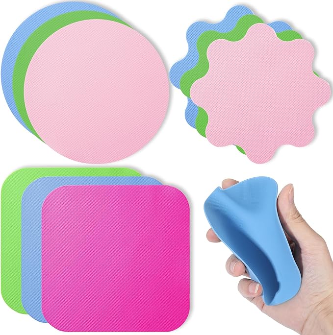 9 Pcs Rubber Jar Opener Pads Set Non-Slip Gripper Pads Round Bottle Opener for Multi-functio Lid Cap Jars Easy Opening Kitchen Tool Coasters Gadgets