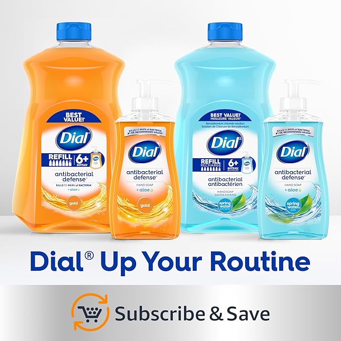 Dial Antibacterial Defense Liquid Hand Soap + Aloe, Aloe Scent, 52 Fl Oz Hand Soap Refill (Pack of 3), Dermatologist-Tested, Gentle Formula