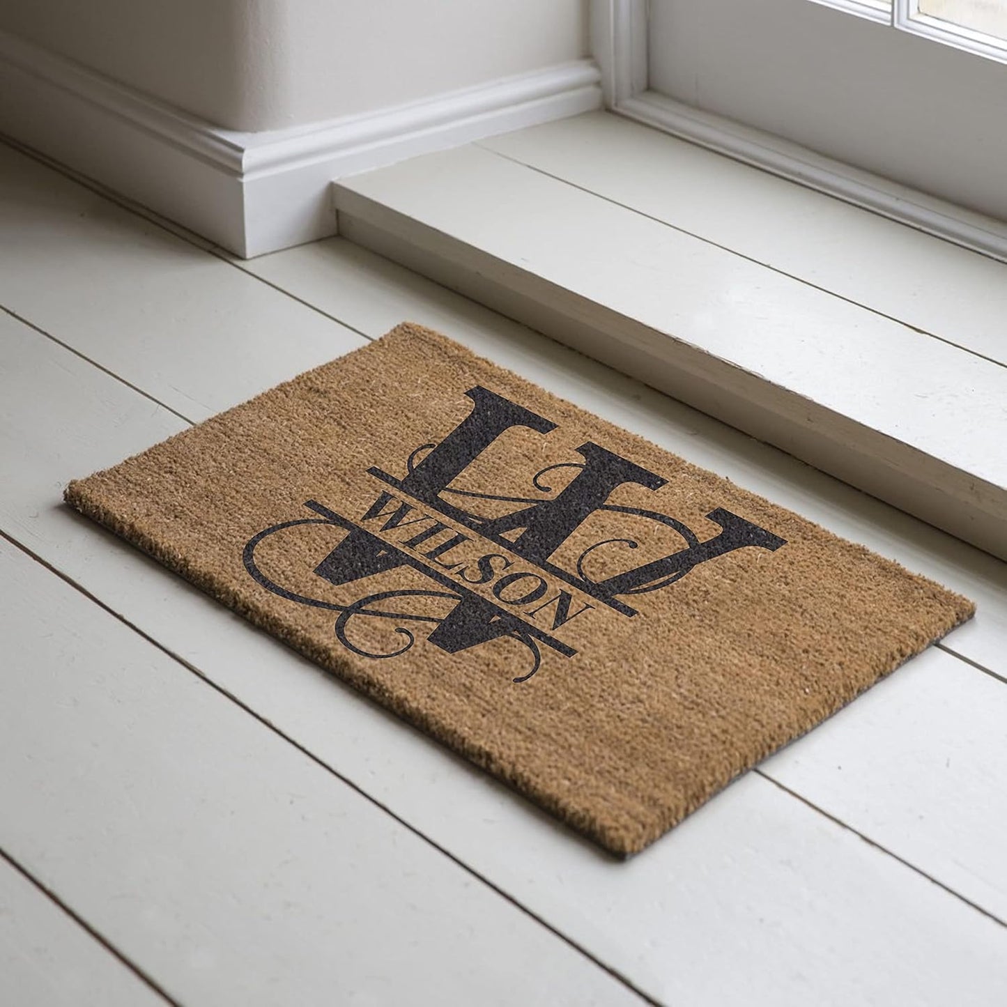 MRC Wood Products Personalized Custom Doormat - 18" x 30" - Durable Coir Fiber Mat for Indoor & Covered Outdoor Use (18" x 30")