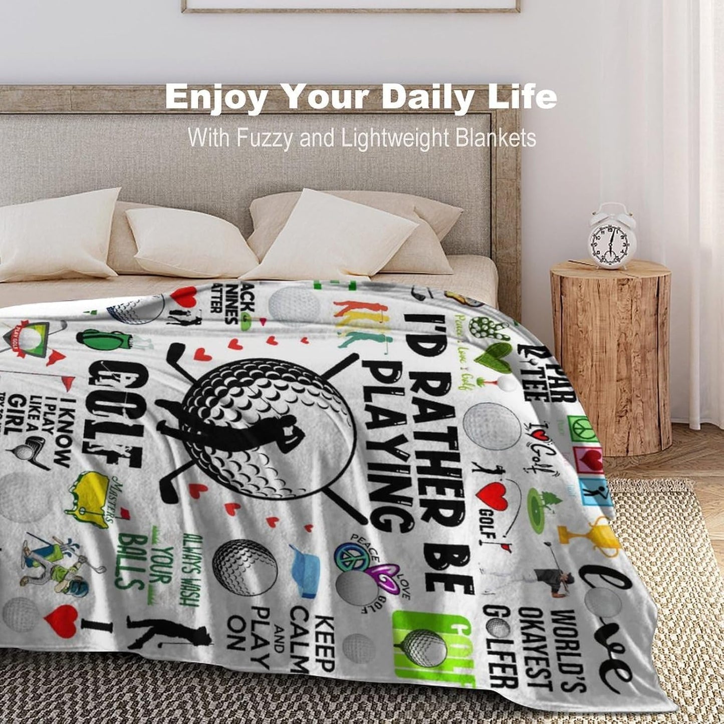 Golf Blanket Gifts Merch for Men Women Soft Flannel Golfing Theme Decor Blanket Bedding Gifts for Golf Lovers Boys Girls Men Women 60"X50"