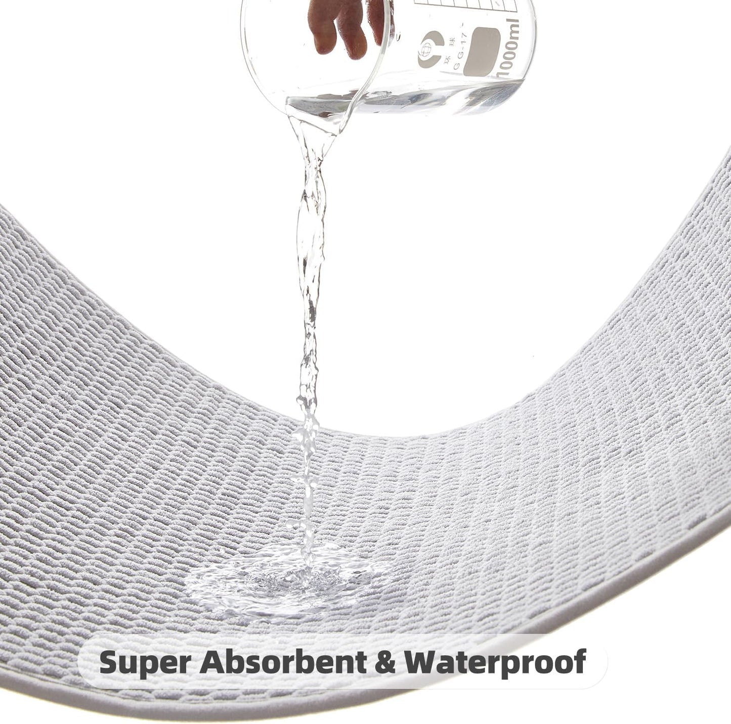 Large Bathroom Rugs Non Slip Washable Bath Rugs Super Absorbent Bathroom Rug Thin Quick Dry Low Pile Bath Mats, Light Grey 36"x60"