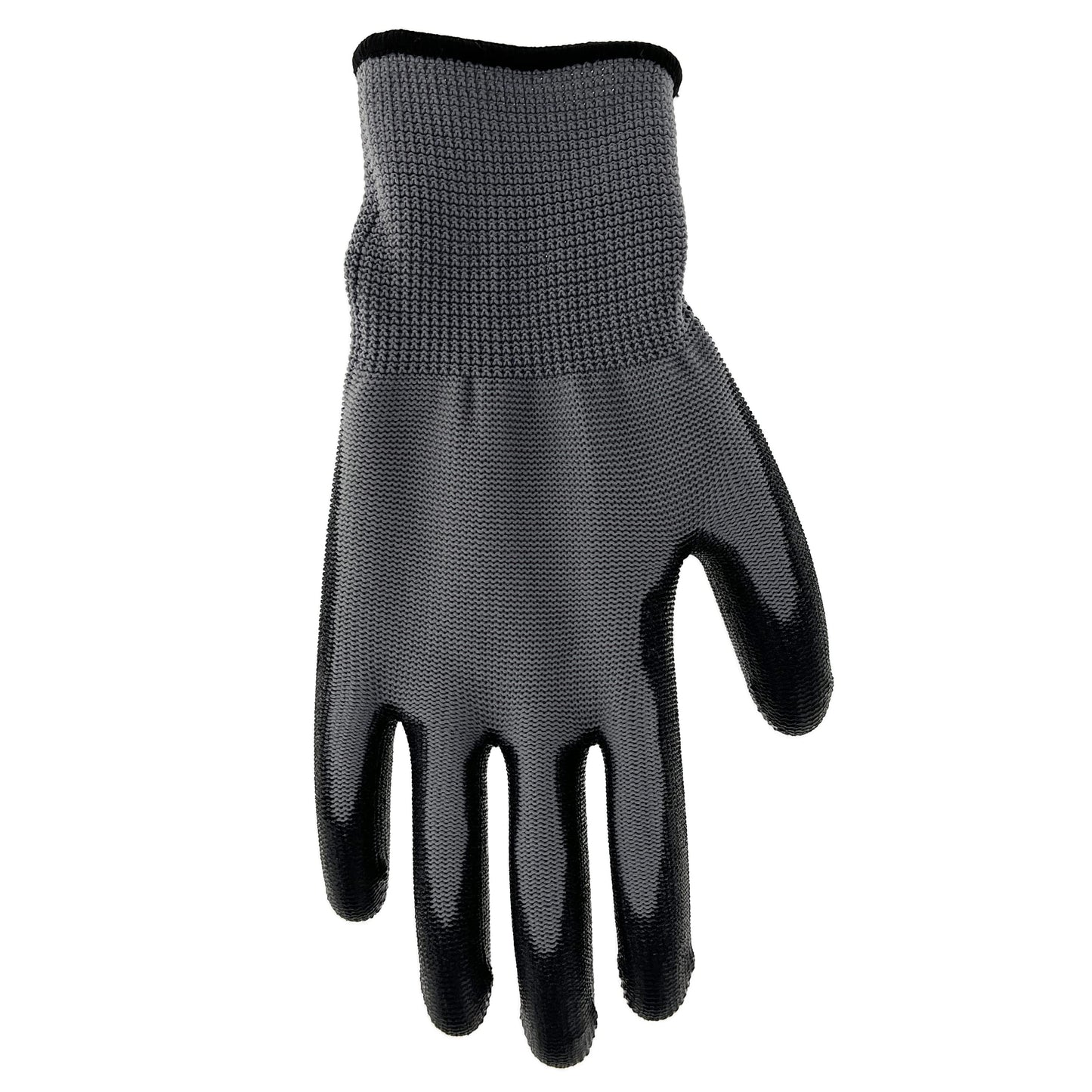 Boss Kid's Polyurethane Coated Work Gloves, Enhanced Grip, High Dexterity, Water Resistant, Comfort, Gray/Black, Youth, (B33021-Y)