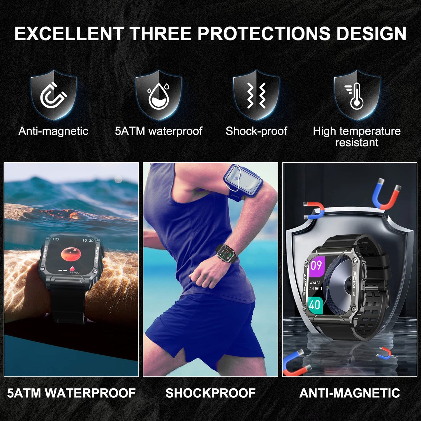 Smart Watch For Men With Phone Function 1.95 Hd Touchscreen Smartwatch Fitness Tracker 130+ Sports Modes Ip68 Waterproof Wris