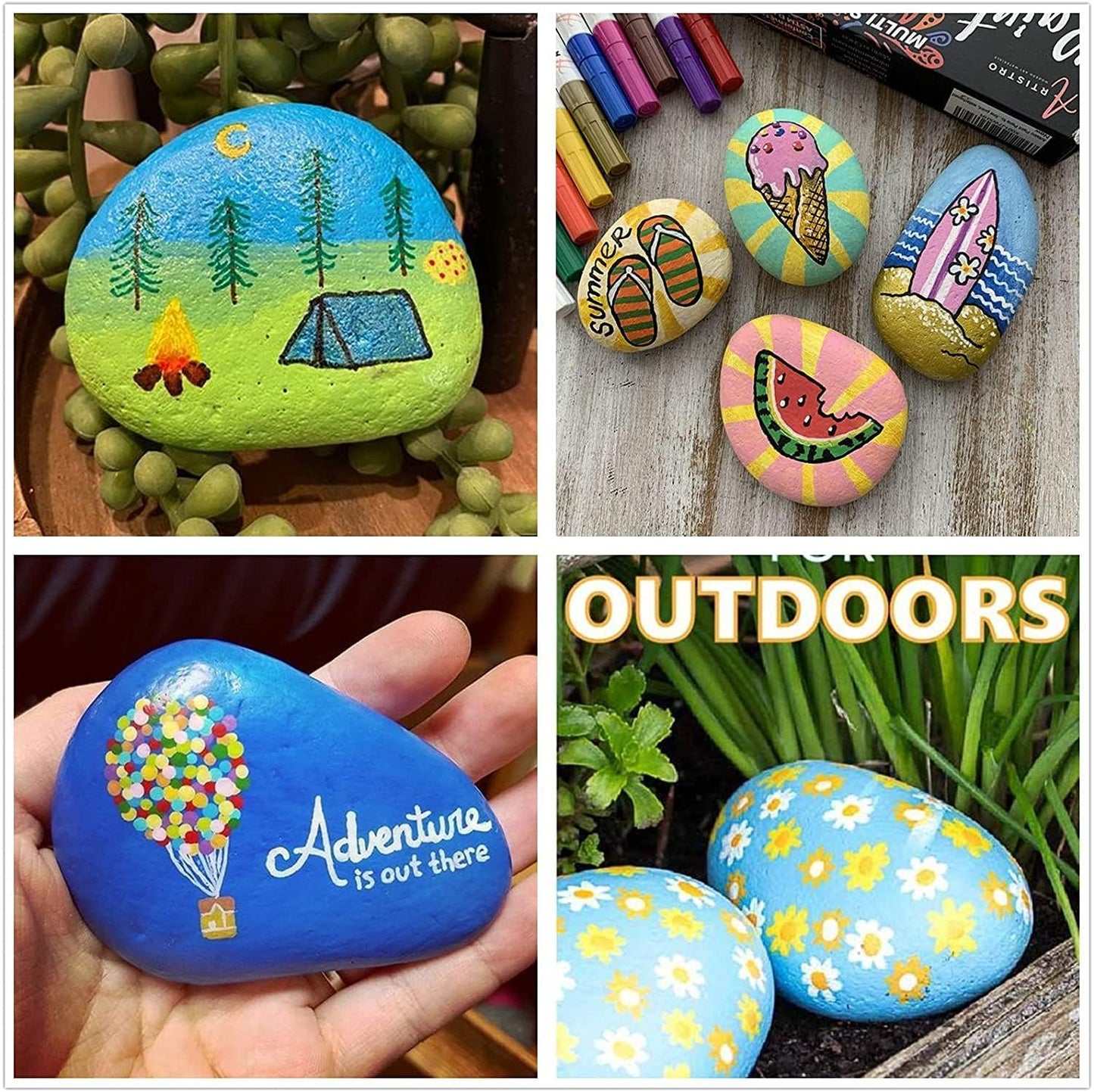 Lifetop 30PCS Painting Rocks, 2"-3" Inches DIY Rocks Flat & Smooth Kindness Rocks for Arts, Crafts, Decoration, Natural River Rocks for Painting,Hand Picked for Painting Rocks