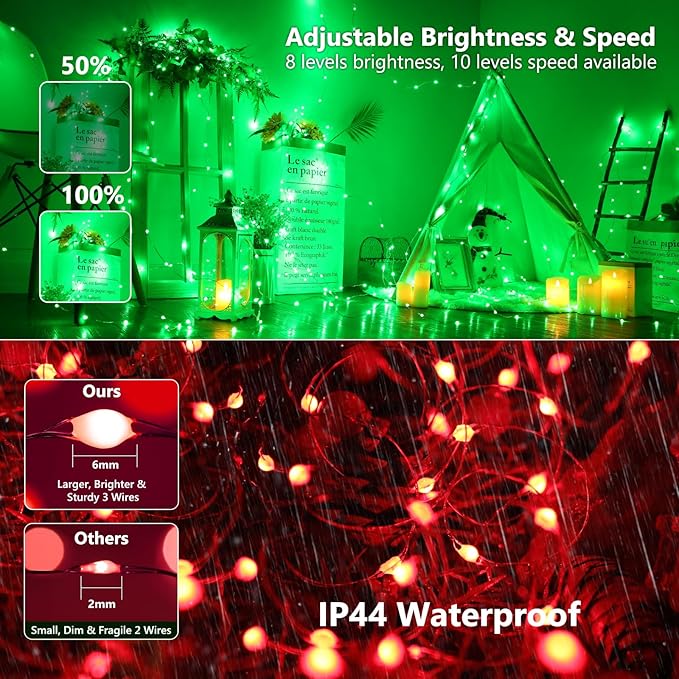 BrizLabs Color Changing Fairy Lights, 66ft 200 LED Pink Valentines Day Fairy Lights with Remote, RGB Xmas Tree Light with Timer Dimmable Twinkle Light Music Sync for Indoor Xmas Halloween Easter Party