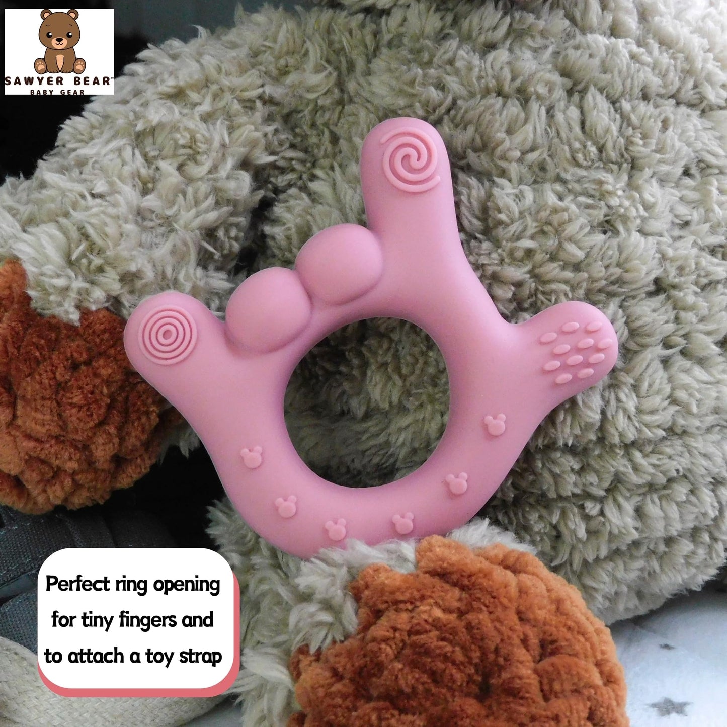 Silicone Hand Teether - I Love You Baby Teething Toy 0-12 Months | BPA - Free Toddlers Teething Relief | Massaging Teethers for Babies 3-6 Months | Infant Toy Teether 6-12 Months - Gift for Babies
