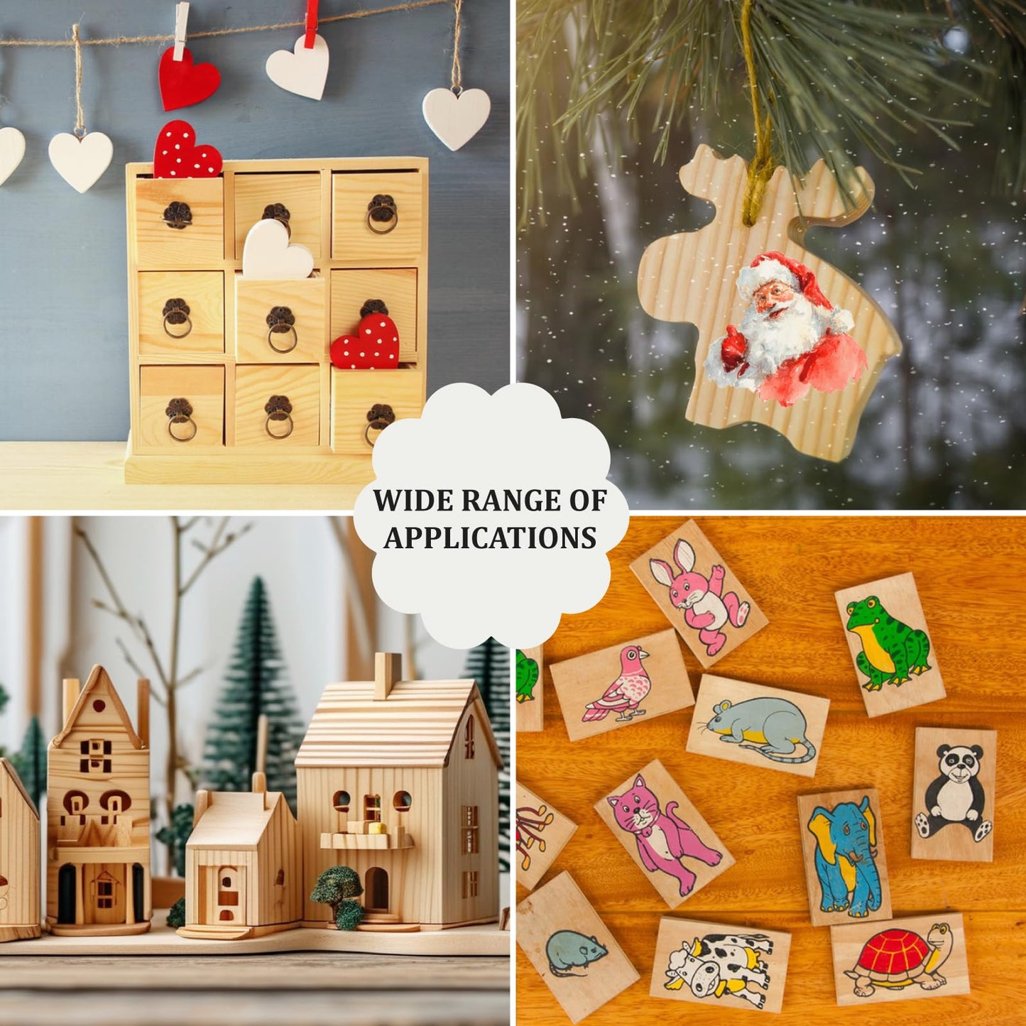 Wooden Blocks for Crafts,1/4″ Thick 5″ X 5″ Wood Squares for Crafting, Blank Wooden Boards Unfinished Wood Blocks Pieces Planks, Paintings, DIY Plaques & Signs, Woodworking, Architectural Models