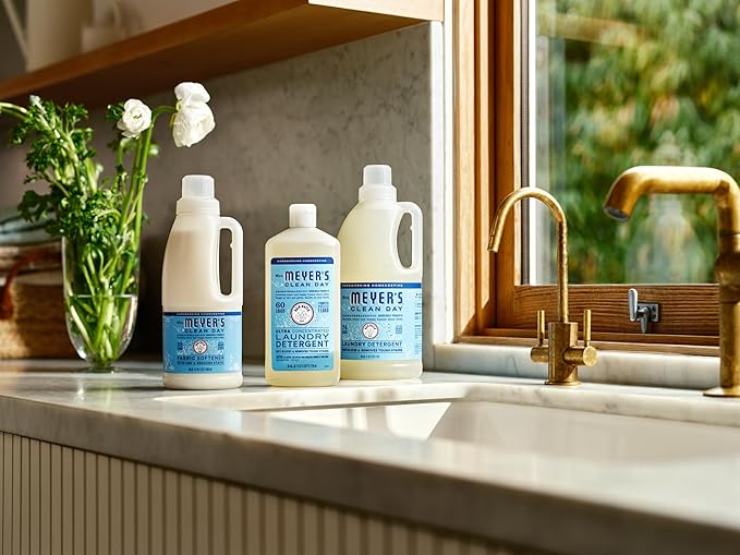 MRS. MEYER'S CLEAN DAY Laundry Detergent, Rain Water Scent, 64 Ounce Bottle