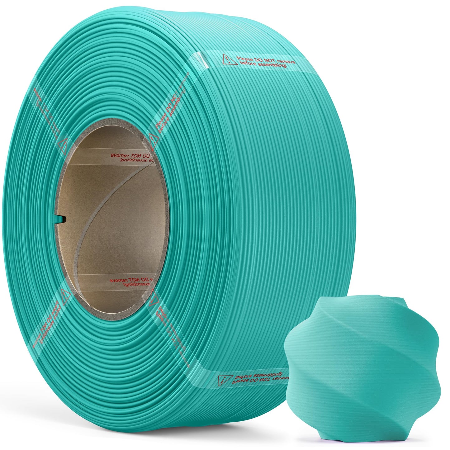 MarsWork Matte PLA Refill Filament 1kg (2.2lbs) for Reusable Spools, 1.75mm Spool-Less 3D Printing Filament, Turquoise Pla Filam