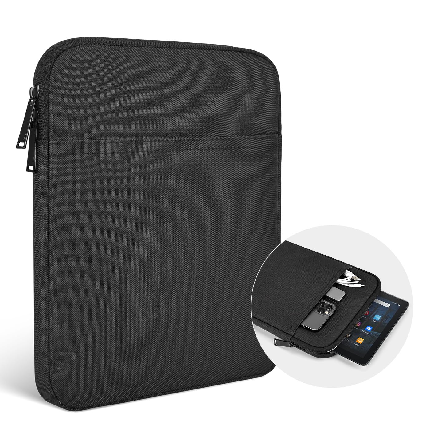 12.4 Inch Tablet Sleeve Case Bag for 2024 2023 Samsung Galaxy Tab S10+ S9+ Plus 12.4/Galaxy Tab S9 FE+,Galaxy Tab S8+/Galaxy Tab S7 FE/Galaxy Tab S7+/Galaxy S7+ Plus Protective Carrying Sleeve(Black) -Like New