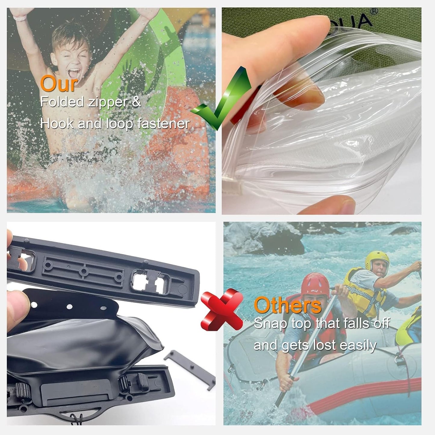 Large Waterproof Phone Pouch 2 Pack, IPX8 Waterproof Cell Phone Case Dry Bag Compatible with iPhone 15 14 13 12 11 Pro Max/Galaxy S23 Ultra S22 Pixel 4 XL Up to 7.5", Army Green+Yellow