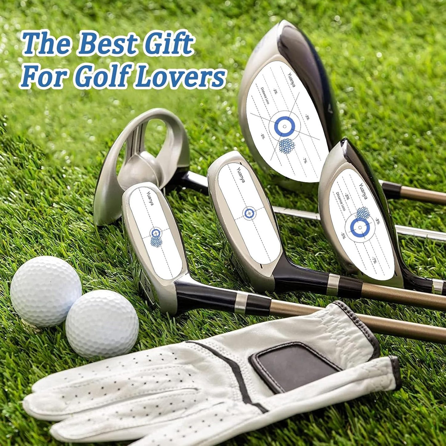Yuanya Golf Impact Tape - 150 PCS High-Resolution Golf Stickers for Irons, Driver & Fairway Woods, Impact Stickers for Golf Clubs, Non-Residue, Swing Training Aid Impact Labels