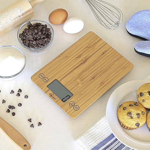 Escali Arti Digital Food Scale, Multi-Functional Kitchen Appliance, Precise Weight Measuring and Portion Control, Baking and Cooking Made Simple, Tempered Glass, Bamboo