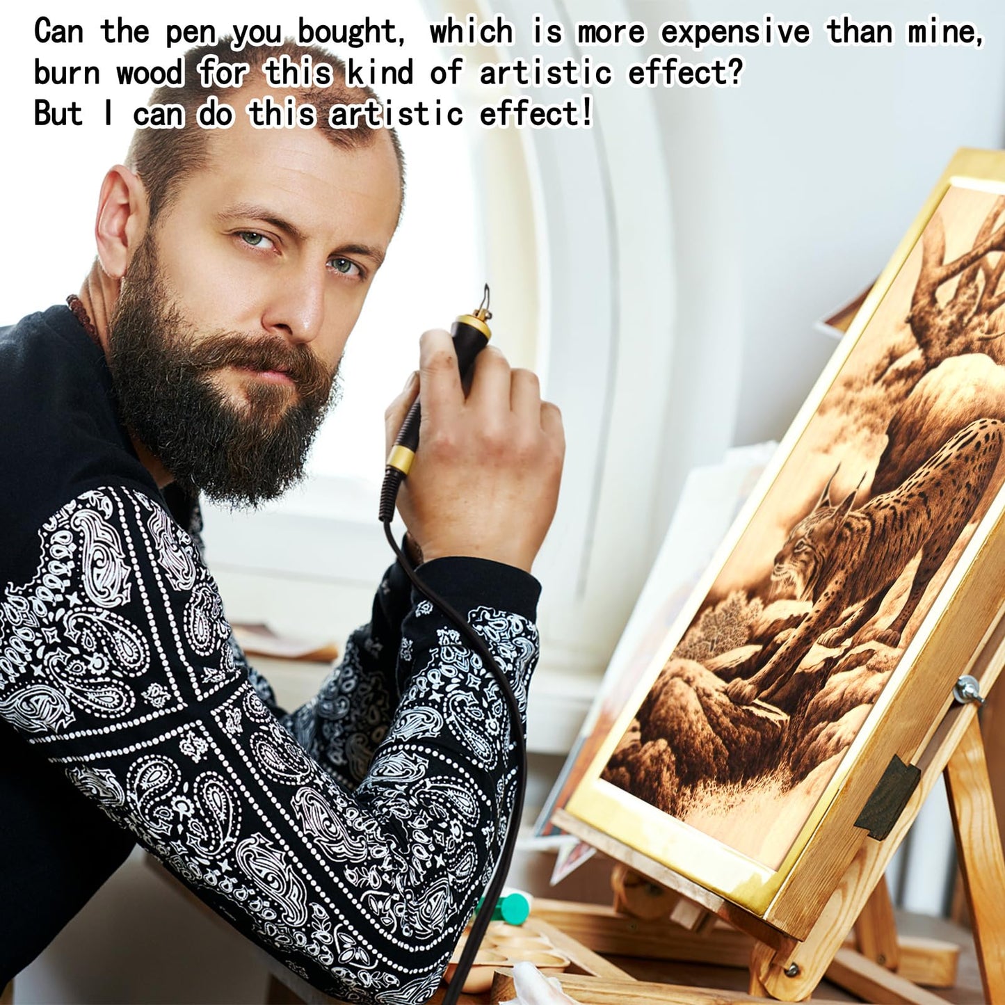 FIRElood LH55-1 wood burning kit,wood burning tool,digitally adjustable temperature wood burner kit,professional wood burner tool kit for adults beginners craft,pyrography pen (LH55-A pen)