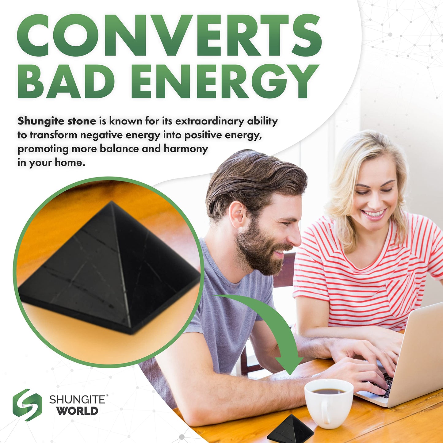Shungite World 5 pcs Authentic Shungite Pyramid Polished 50 mm / 1.96" Chakra Energy Natural Healing Crystal Real Black Pyramid Home Office Protection Desk Decor Meditation Reiki Grounding Stone