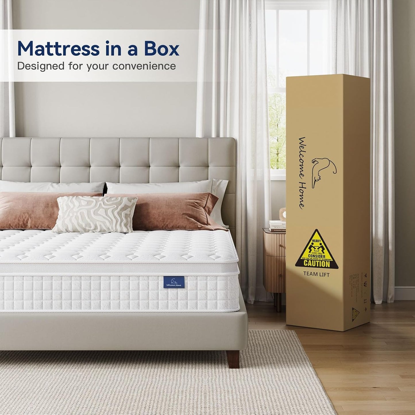 Vesgantti 12 Inch Multilayer Hybrid Twin Mattress - Multiple Sizes & Styles Available, Ergonomic Design with Memory Foam and Pocket Spring, Medium Firm Feel, White
