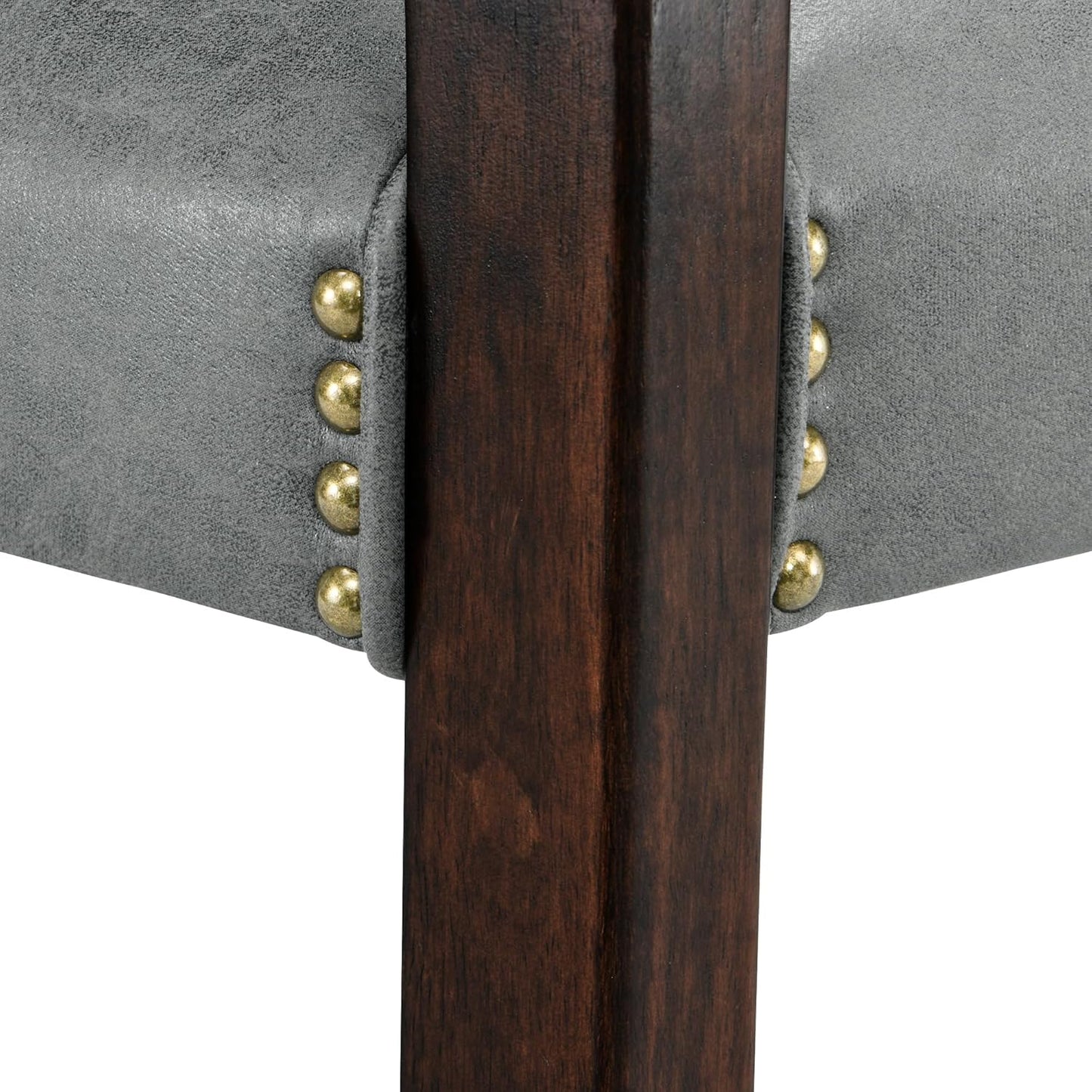 LEEMTORIG Large Dining Chairs with Casters and Arms, Rolling Dining Chairs with Wheels, Accent Game Chairs, Boss Caption's Chairs, 26"D x 25.2"W x 31.5"H, Espresso Legs & Dark Grey Fabric SY-318-GY