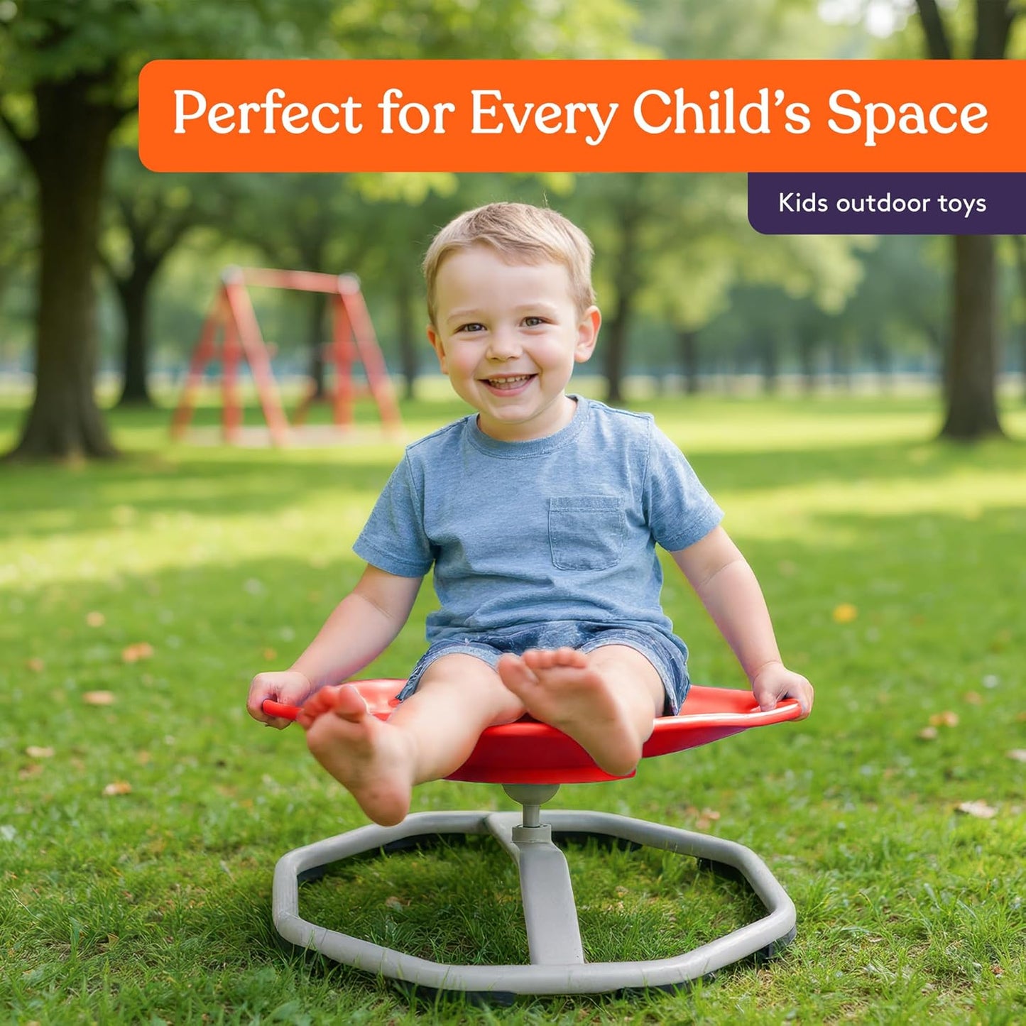 Special Supplies Spinning Chair for Kids- Versatile Kids Sit and Spin Sensory Chair for Training Body Coordination - Sensory Swivel Chair for Playroom, Bedroom, or Nursery (Red)