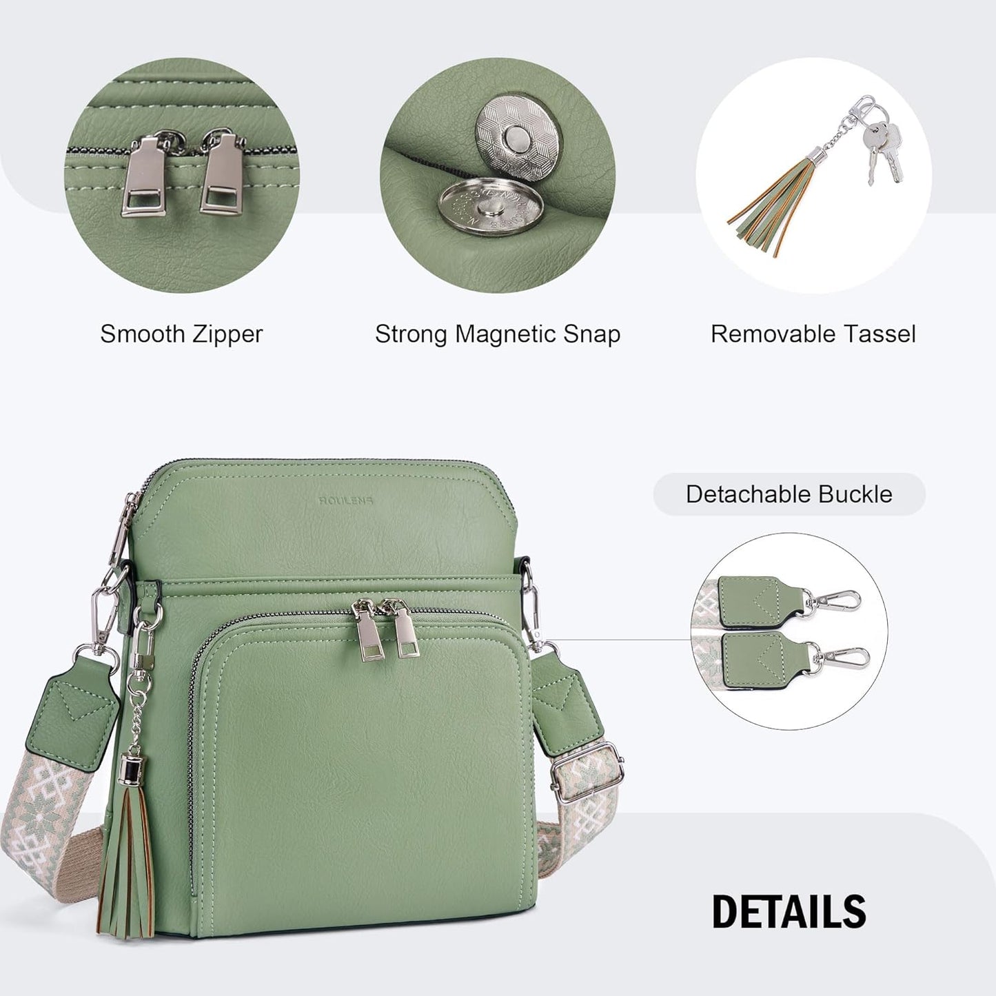 Crossbody Purse for Women,Lightweight Medium Crossbody Bag Soft Leather Women's Shoulder Handbags with Tassel