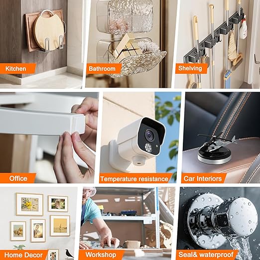 Mega Roll Heavy Duty Double Sided Tape 196 Inch, Extra Strong Mounting Adhesive for Large Wall Art, Mirror, Whiteboard, No Damage Wall Tape Reusable & Removable for Holiday Décor