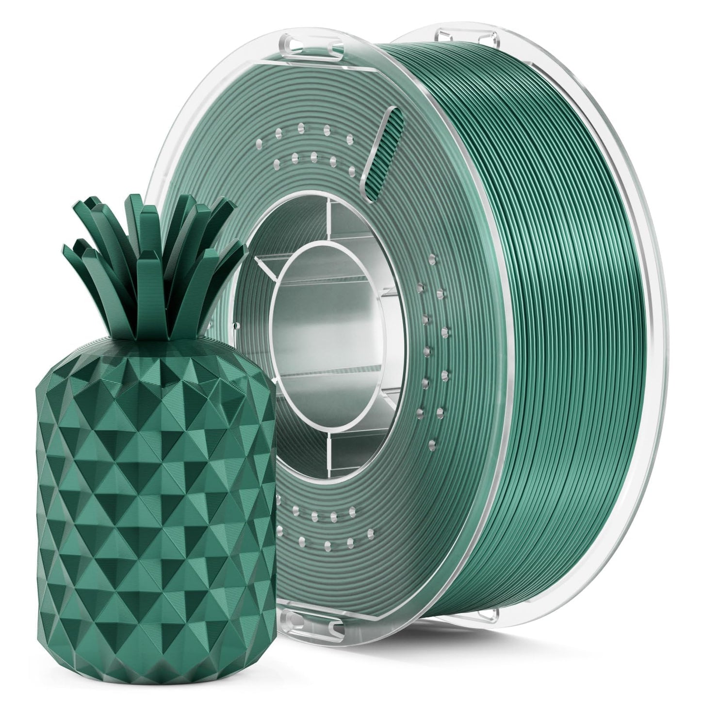 ELEGOO Metallic PLA Filament 1.75mm Metallic Green 1KG, Metal-Like Shiny 3D Printer Filament High Dimensional Accuracy, 1kg Spoo