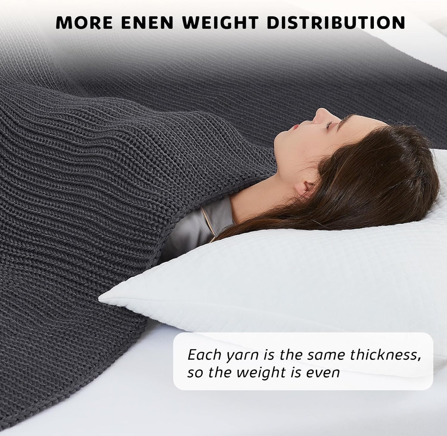 L'AGRATY Knitted Weighted Blanket - 60"x80" 15lbs Cooling Chunky Knit Heavy Blanket for Adults Braided Crochet Throw Thick Cable Yarn Knit Decorative No Beads Evenly Weighted Machine Washable