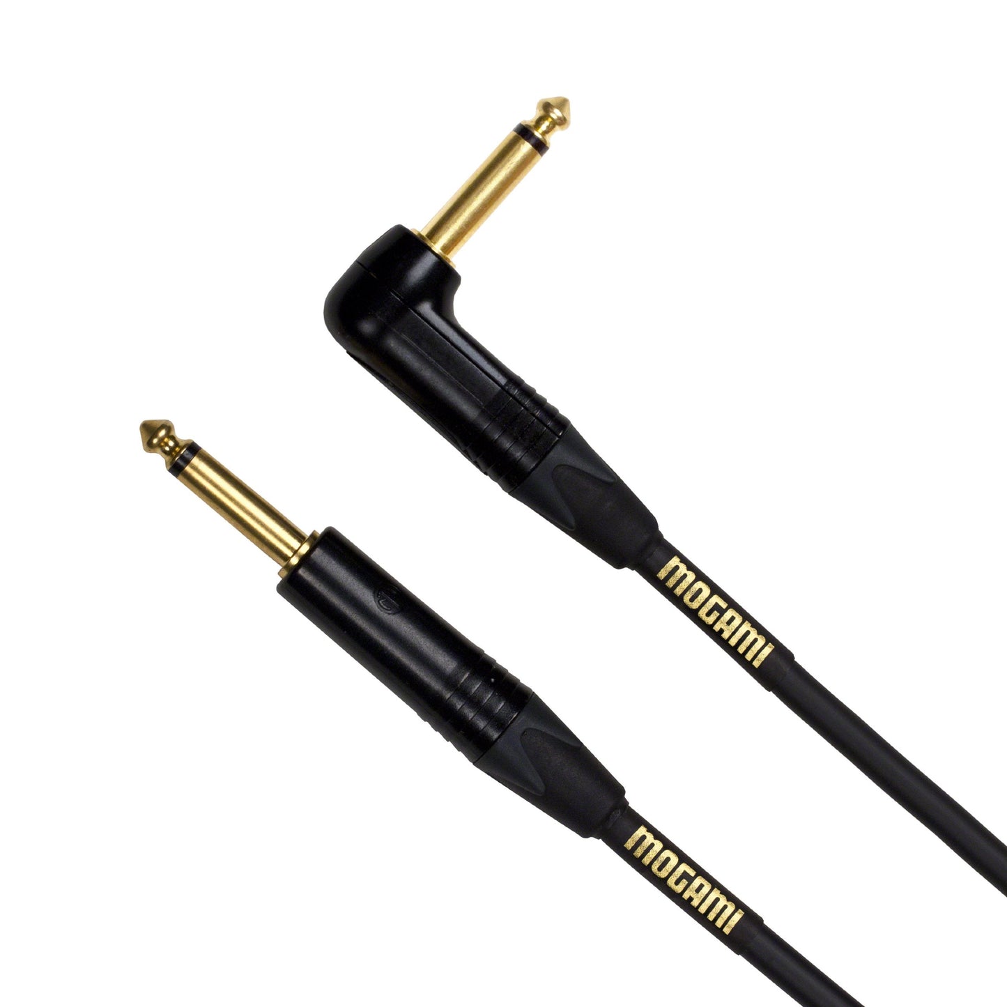 Mogami Gold Instrument 18R Guitar Instrument Cable, Straight 1/4 to R/A Male Plugs, Gold Contacts, 18 Foot, Guitar Cable with OF