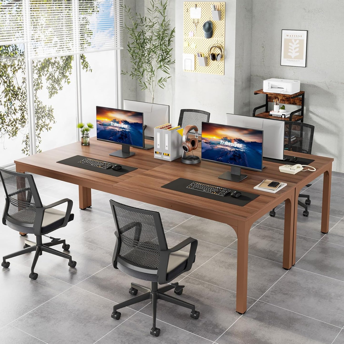 Tribesigns 78.7 Inches Extra Long Computer Desk 2 Person Desk, Double Long Desk, Workstaion for Home Office