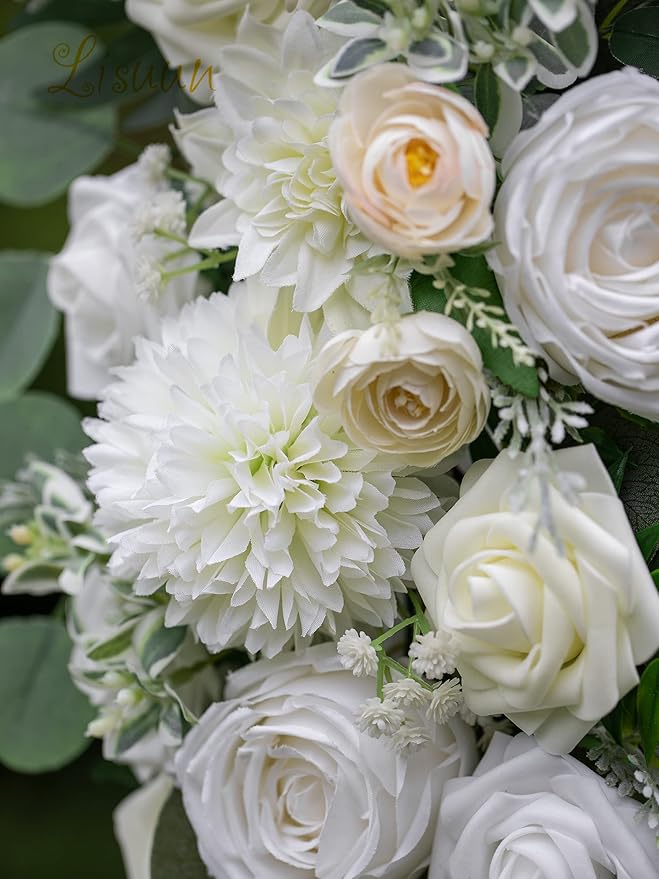 Wedding Arch Flowers, Artificial Flowers for Decoration, Large Flower Swag for Boho Styles Wedding Ceremony Floral Decor - Pack of 2