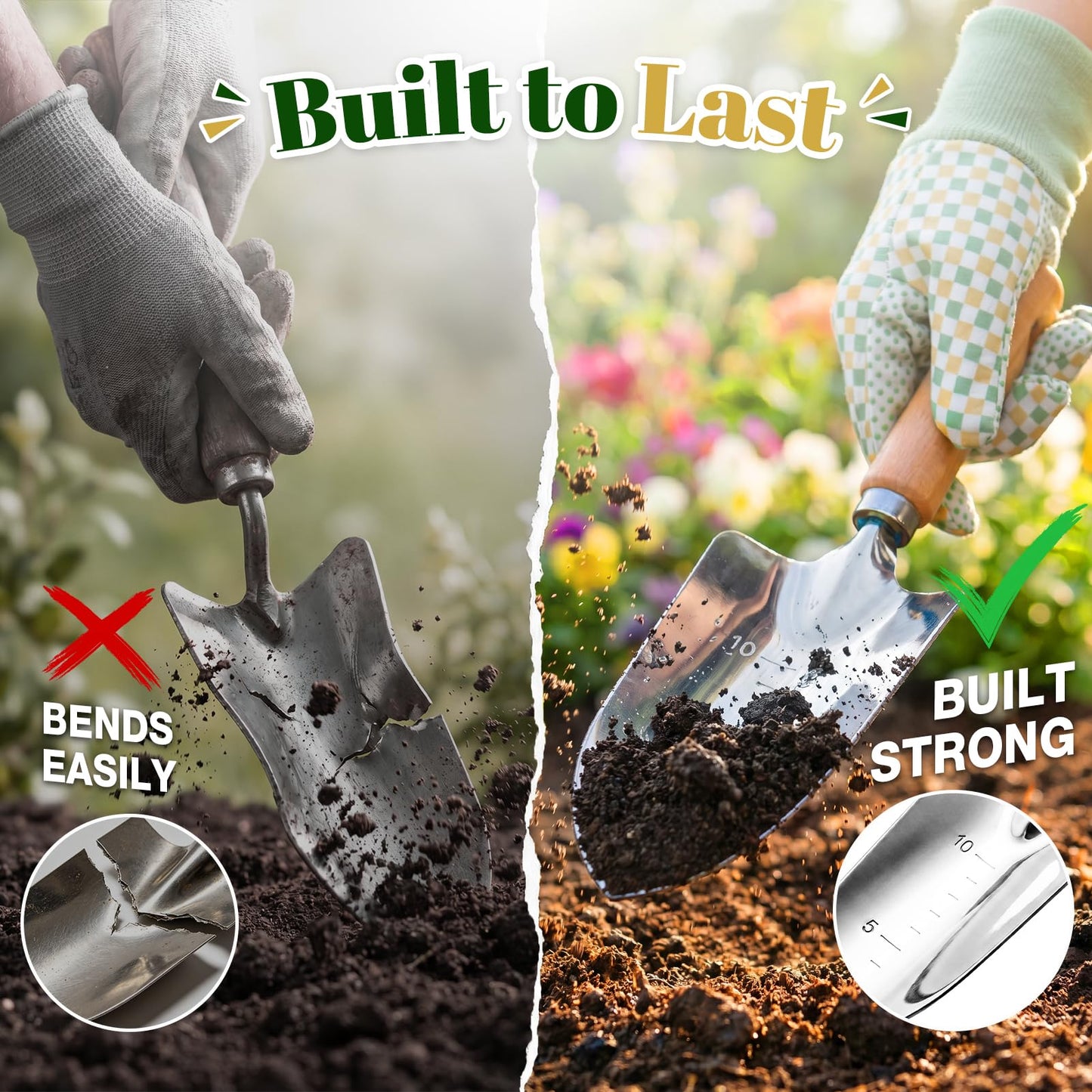 Gardening Tool Set, 9-Piece Heavy Duty with Durable Tote Bag, Ergonomic Rust-Resistant Garden Tools, Ideal Gardening Kit Gifts for Women, Gardener, Beginning Gardener