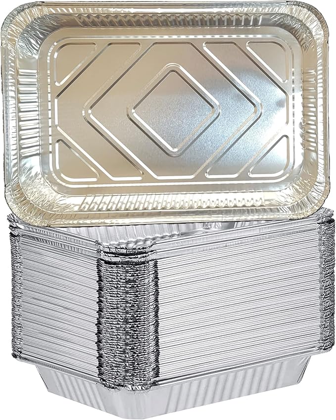 Heavy Duty 4 LB and 12 x 8 x 1.7 Inch Disposable Aluminum Foil Pans with Lids β 20 Count β Durable Bakeware for Baking, Roasting, Catering, Storage