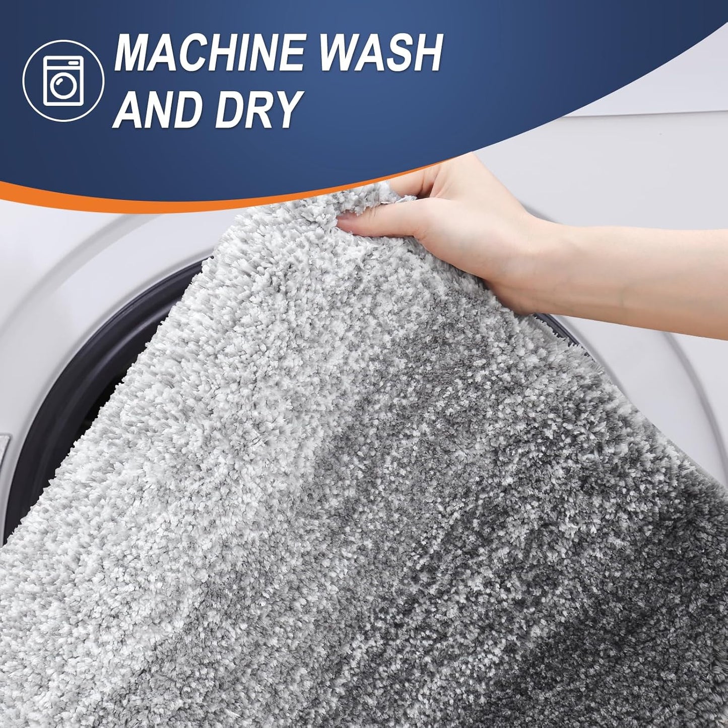 OLANLY Bathroom Rugs Mat 44x32, Extra Soft Absorbent Microfiber Bath Rugs, Rubber Backing, Quick Dry, Machine Washable Bath Mats for Bathroom Floor, Tub and Shower, Home Decor Accessories, Grey