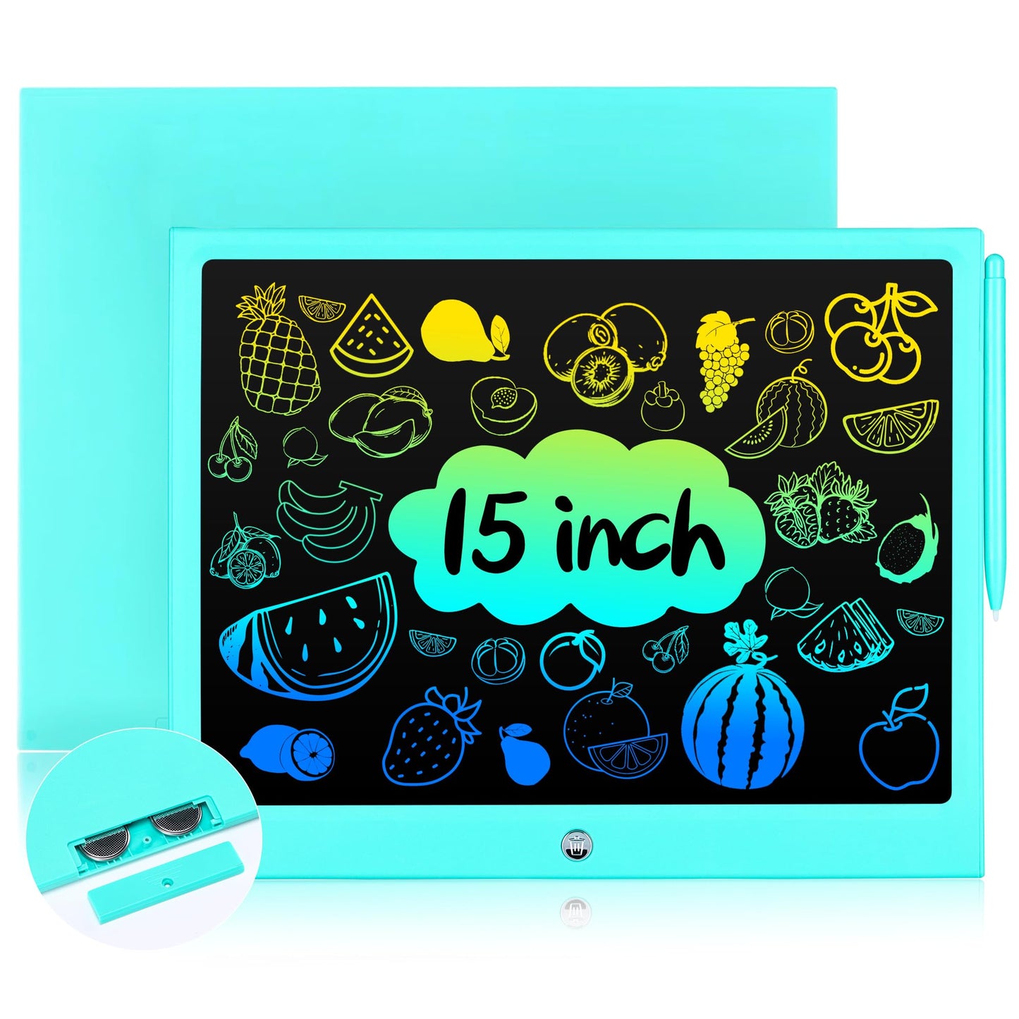 Toys for 3 4 5 6 7 8 Years Old Boys Girls, LCD Writing Tablet 15 Inch Doodle Board, Electronic Drawing Pads Drawing Tablet, Educational Birthday Gift for 3-6 Years Old Kids Toddler (Blue)
