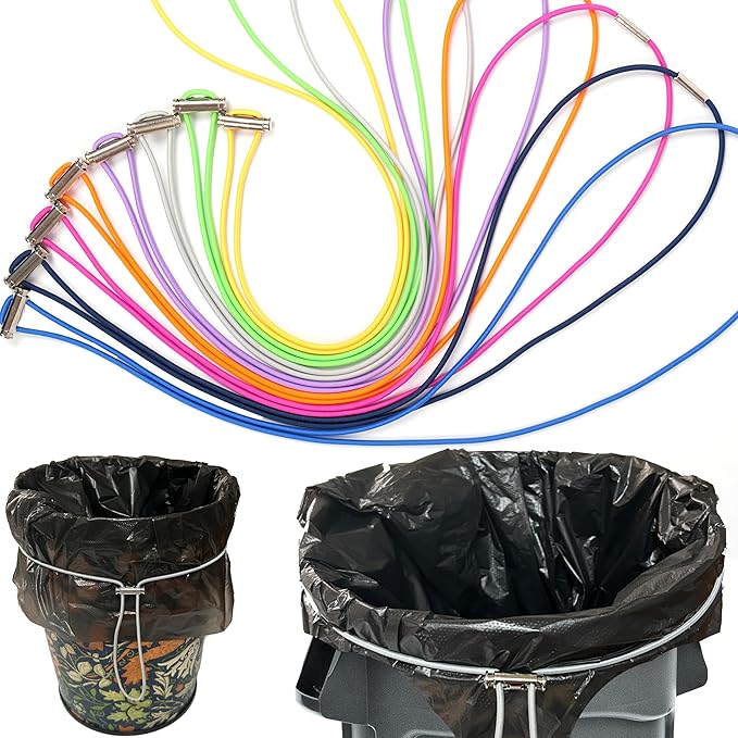 Garbage Can Bands 8 Pcs Trash Can Bands Adjustable Large Rubber Bands Fits 8-33 Gallon Trash Cans for Kitchen Home Office School Garbage Elastic Bands