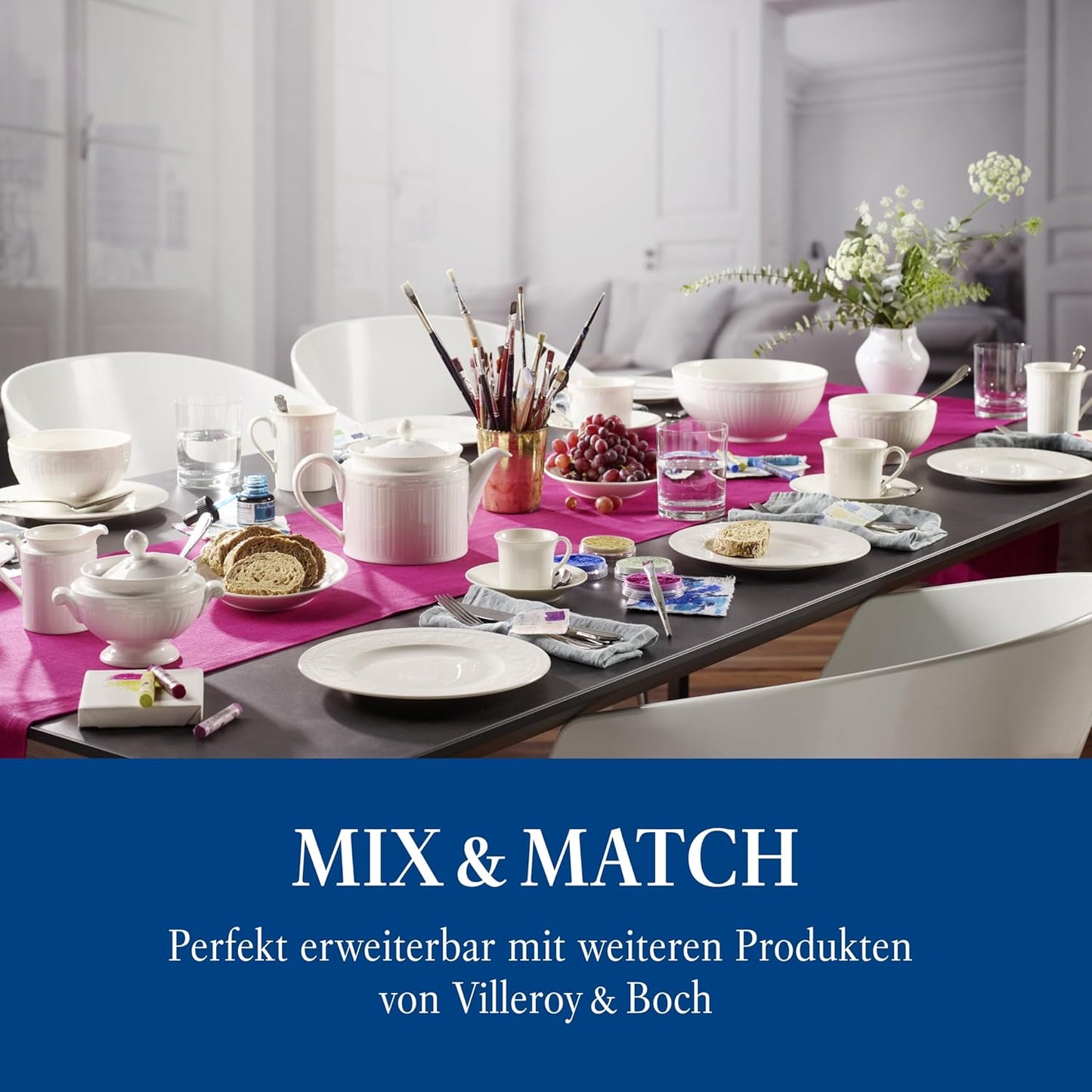 Villeroy & Boch Cellini Salad Plate, 8.5 in, Premium Porcelain, White