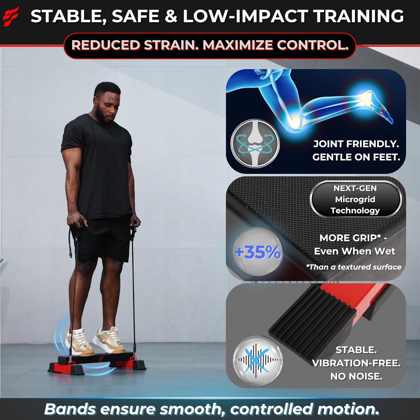 Pro Adjustable Calf Raise Block – Versatile Workout Platform for Calves, Legs & Upper Body – Raises, Squats, Stretches – Anti-Slip Bar, Band Compatible – Home Gym Equipment