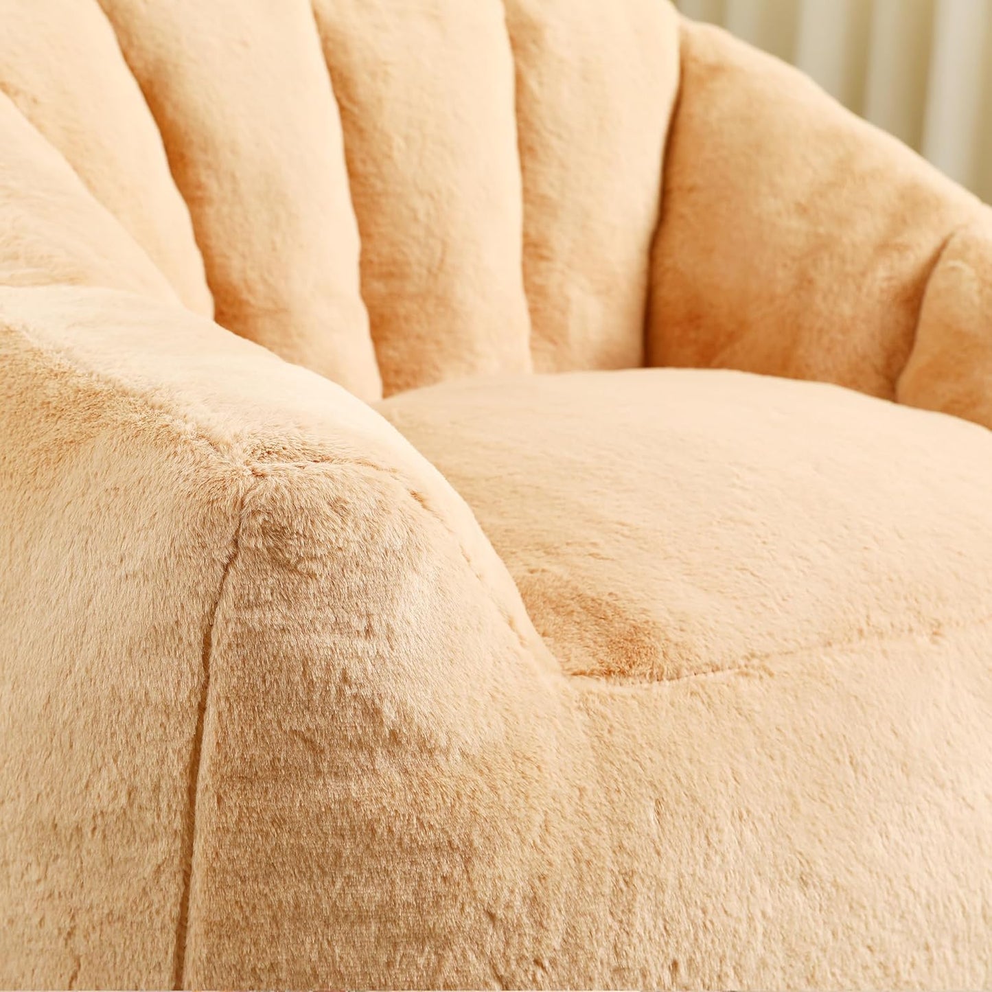 Furniliving Bean Bag Chair, Giant Bean Bag Chair Stuffed Floor Sofa for Adults Comfy Bean Bag Sofa with Back Support, Oversized Bean Bag Couch for Living Room Bedroom Dorm Office, Faux Leather, Brown