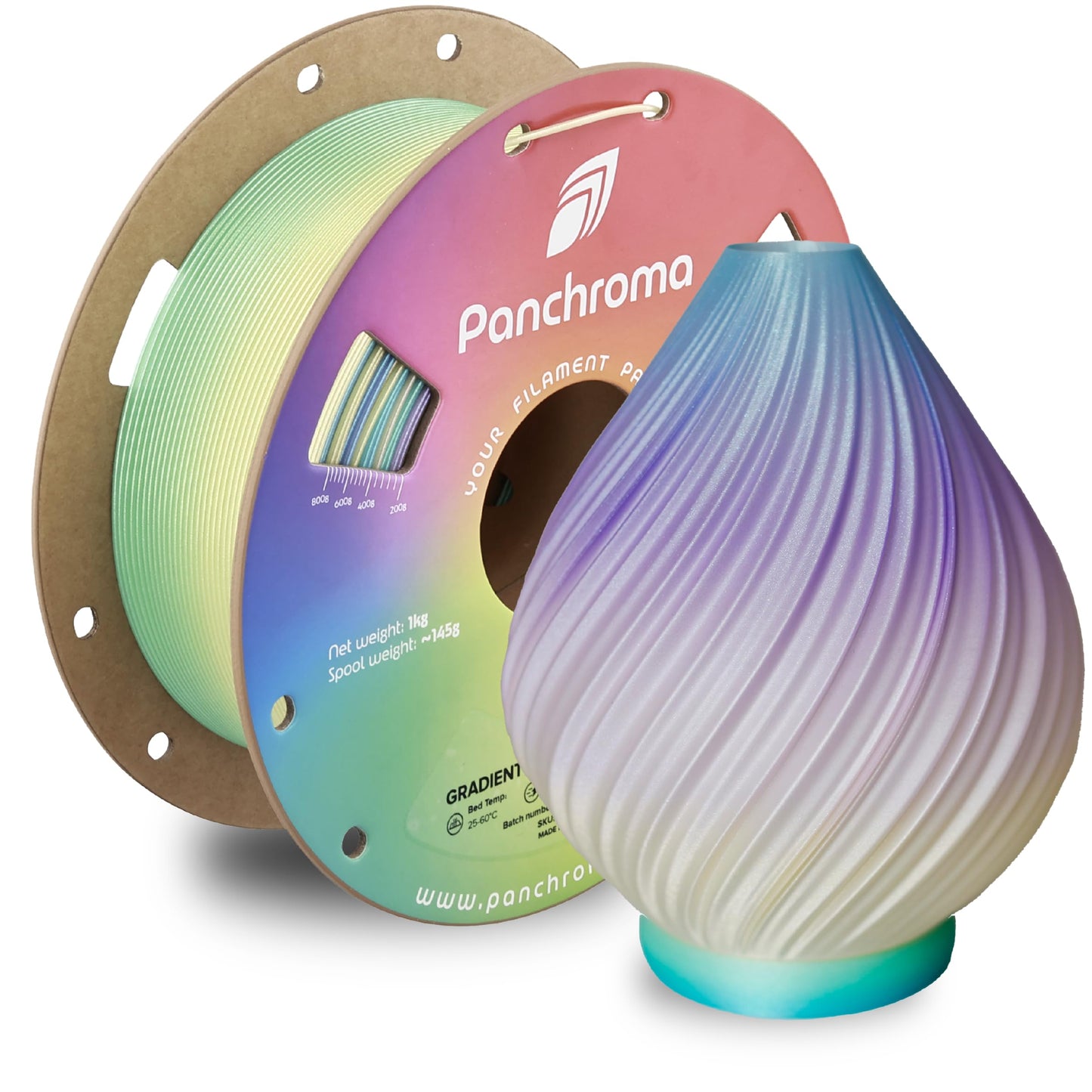 Polymaker Panchroma Gradient Celestial PLA Rainbow 3D Printing Filament, 1.75mm 1KG, Premium Gradient PLA, Easy to Print, AMS Co