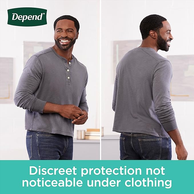 Depend Fresh Protection Adult Diapers, Incontinence Underwear for Men, Disposable, Maximum, Extra-Large, Grey, 68 Count (2 Packs of 34), Packaging May Vary