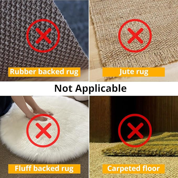 16 PCS Rug Tape, Rug Pad Gripper for Hardwood Floors, Double Sided Adhesive Carpet Tape, Reusable Anti Slip Rug Grips for Area Rugs to Keep Rug Corners Flat