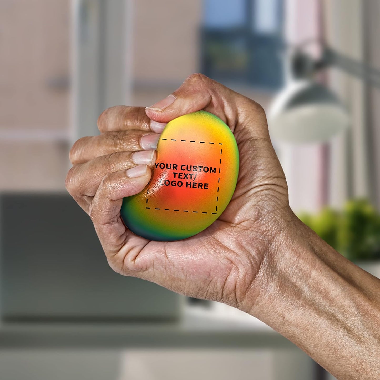 DISCOUNT PROMOS Custom Rainbow Squeeze Balls Set of 50, Personalized Bulk Pack - Perfect for Promotional Giveaways - Rainbow