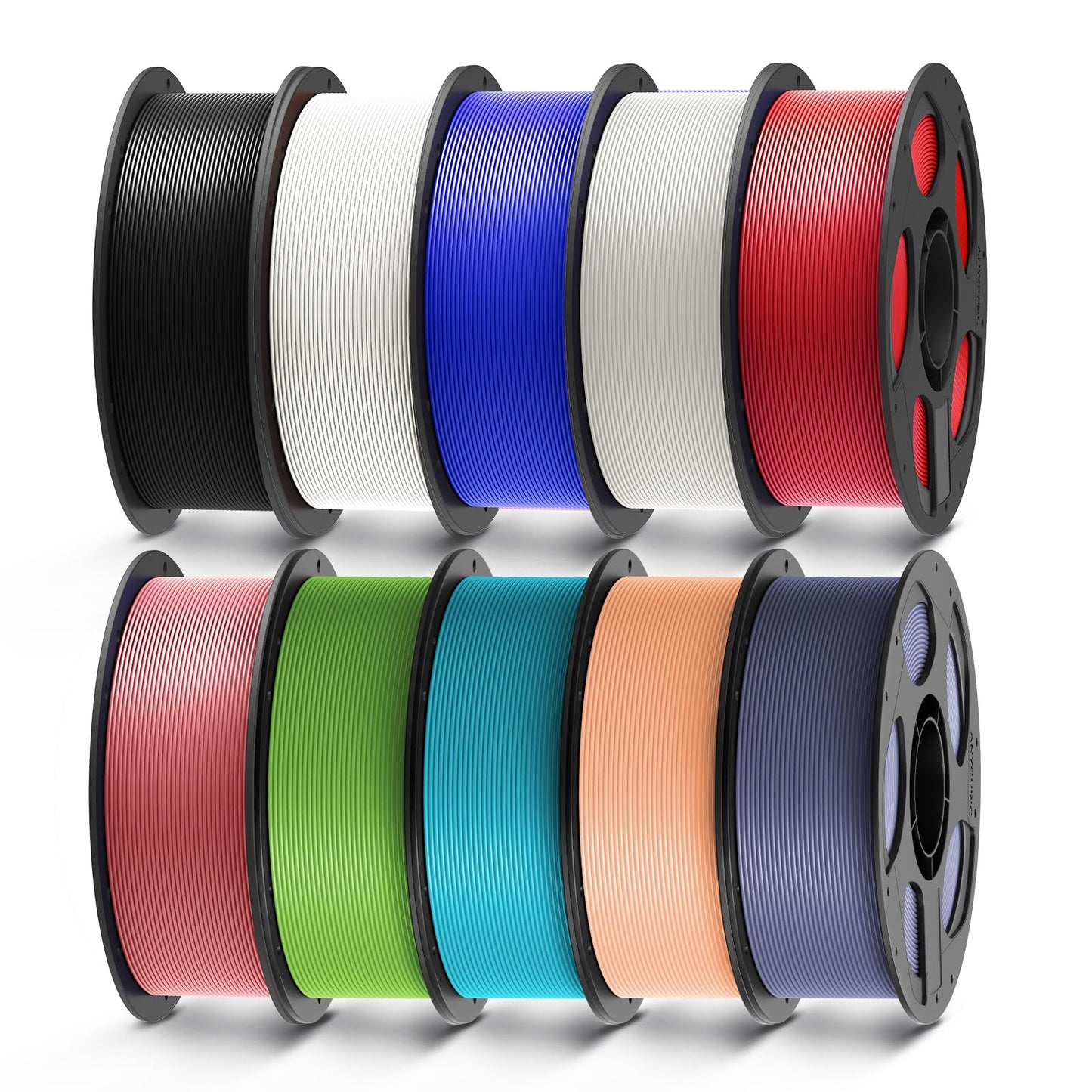 ANYCUBIC PLA Filament 1.75mm Bundle, 3D Printer Filament 1.75mm Dimensional, Black, White, Clear, Red, Blue, Pink, Tropical Turq