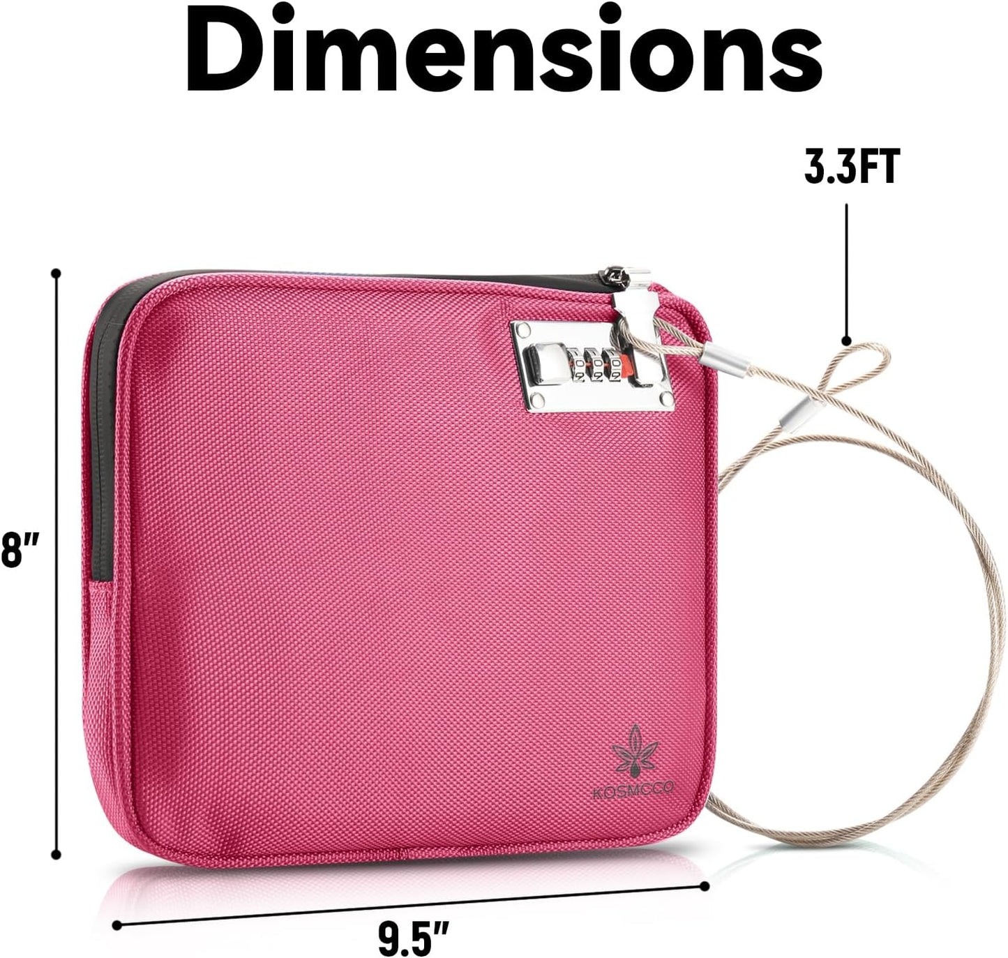 Anti-Theft Locking Beach Bag, 9x7.5-inch Portable Beach Safe for Securing Your Valuables and Phone – Rose Red