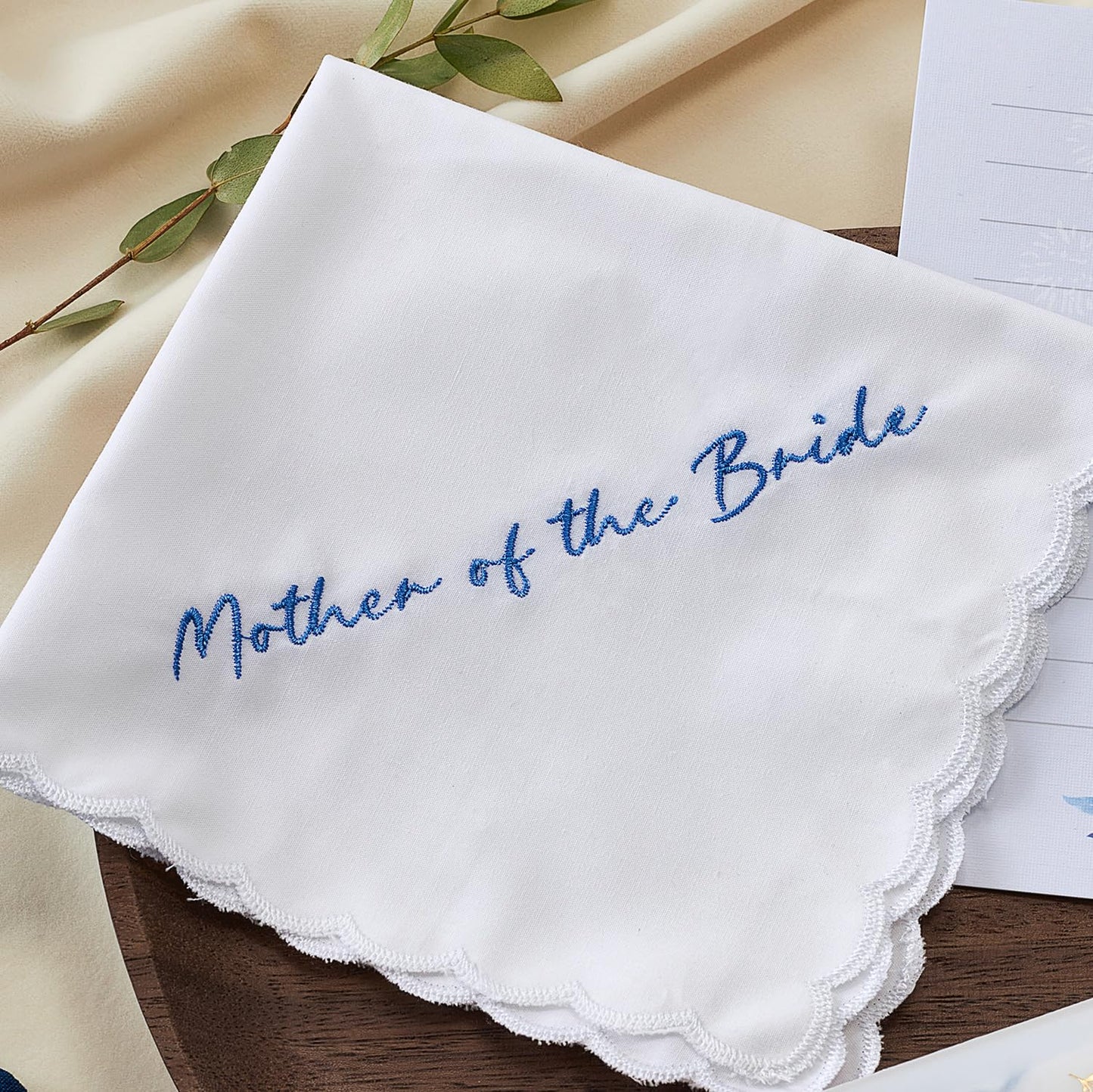 TRULIVA Wedding Gifts, Wedding Handkerchief, Mother of the Bride Gifts, Something Blue