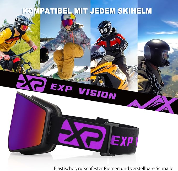 EXP VISION Ski/Snowboard Goggles Parent-child Snow Goggles Over Glasses for Men, Women Youth Kids