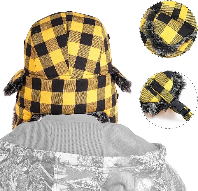 ONWAY Trapper Hat Winter Hats for Women Men with Faux Fur Ear Flaps