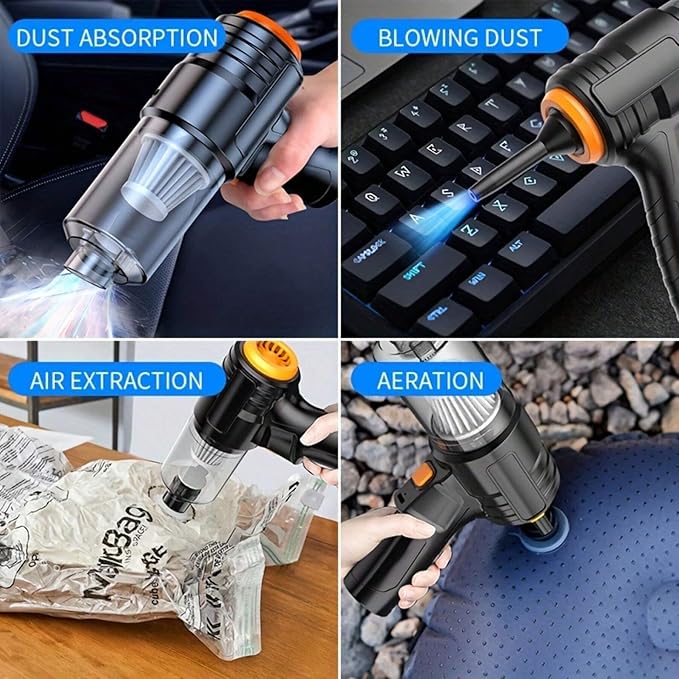4.6K RPM Keyboard Vacuum Cleaner Mini - Portable Vacuum Cleaner Car Vacuum Dust Kit and Type C, Electric Air Dusters-Replace Compressed Air Cans for PC, Computer Keyboard, Car Duster Cleaning