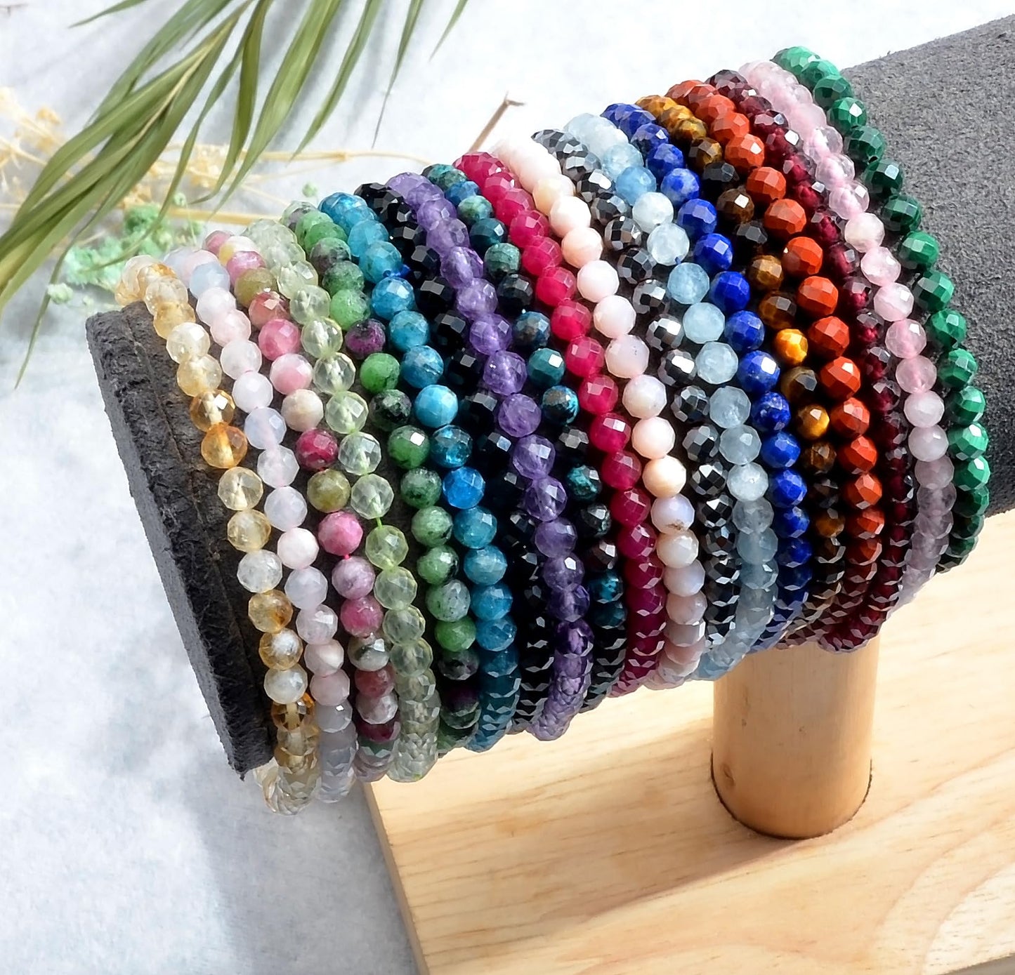 MASSIVE BEADS Natural Genuine Gemstone Beads Healing Crystal Chakra Reiki Jewelry Faceted Round Beads Bracelets (Blue Moonstone, 3mm)