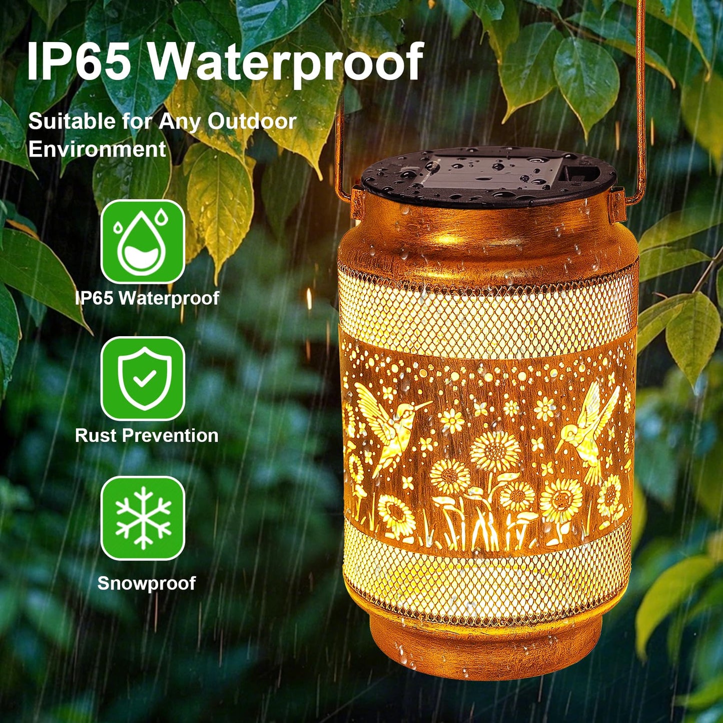 Mothers Day Gifts for Mom Women Grandma Birthday, Hummingbird Solar Lanterns Outdoor Waterproof Garden Decor, Metal Hanging Solar Lights for Yard Patio Pathway Backyard Porch